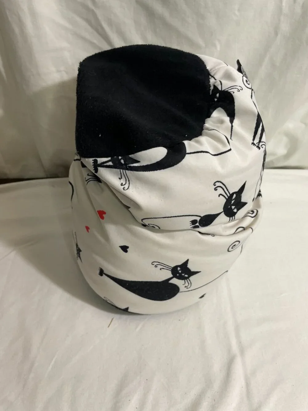 Pilloway Black White Cat Fleece Lined Beanie Hat Stretch Winter Skull Cap Adult